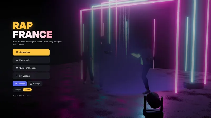 The Rap France home screen